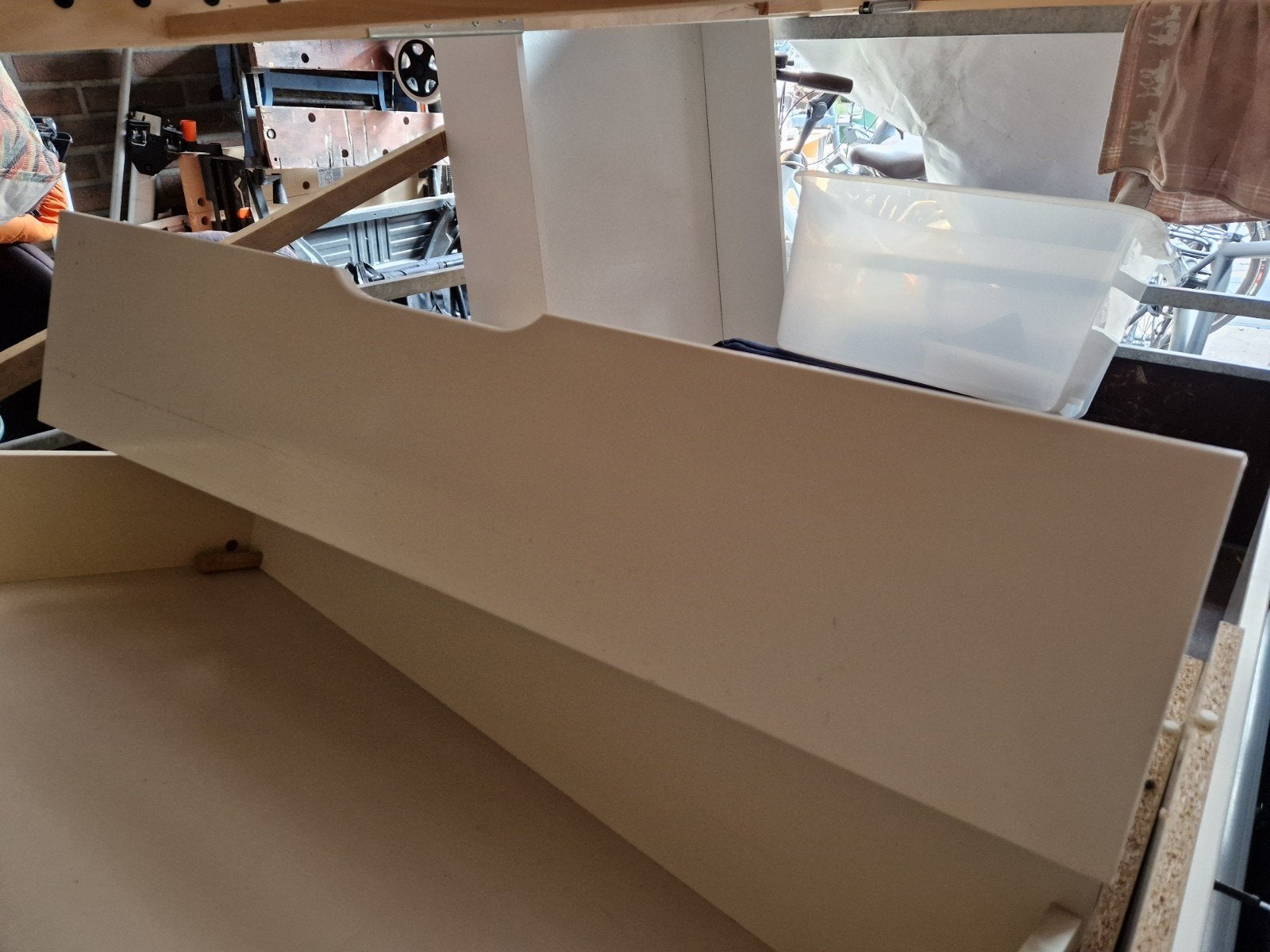 Bedlade met wieltjes 2x, Ophalen, Eenpersoons, Wit, 190 cm of minder