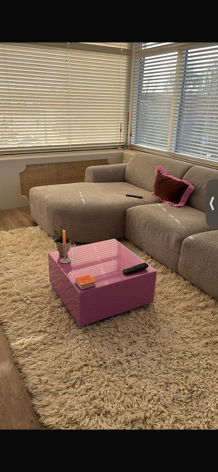 hkliving salontafel mirror block roze, Huis en Inrichting, Tafels | Salontafels, Ophalen, 100 tot 150 cm, 50 tot 100 cm, Zo goed als nieuw