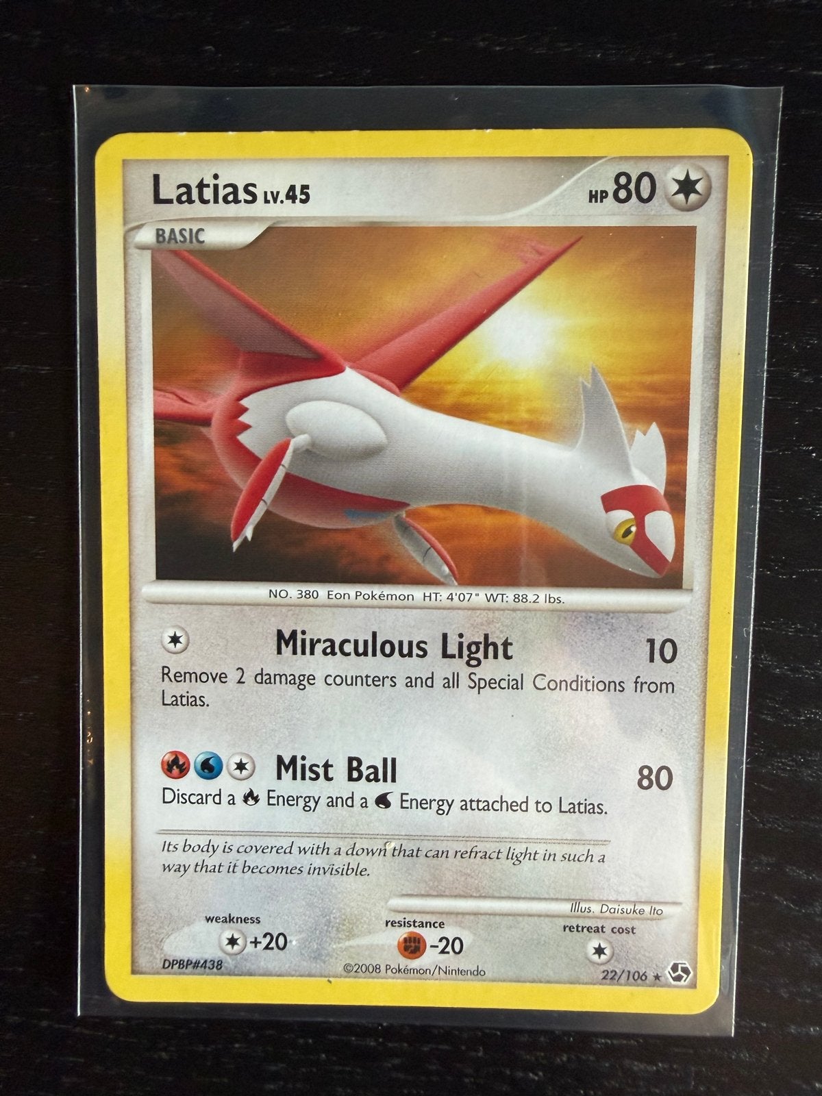Latias Lv.45 Pokémon Kaart (DPBP#438) - Miraculous Light, Ophalen of Verzenden, Gebruikt, Losse kaart