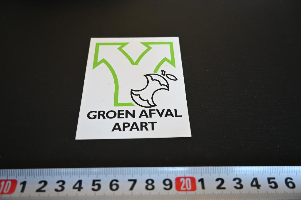 sticker groen afval apart, Ophalen, Zo goed als nieuw