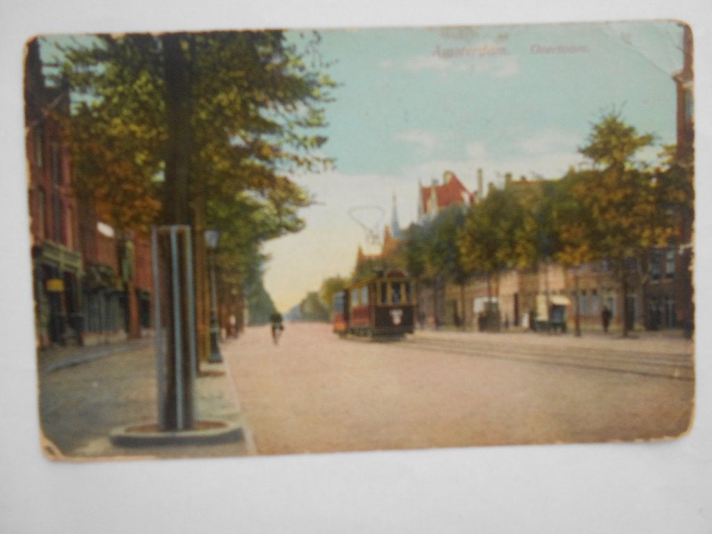 Amsterdam, Overtoom met tram (1914) post militair Overtoom, Ophalen of Verzenden, Voor 1920, Gelopen, Noord-Holland