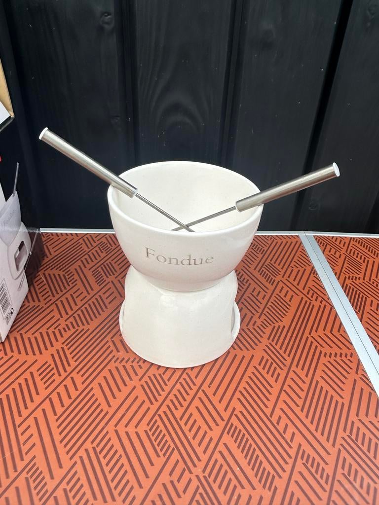 Fondueset / Chocoladefontein voor 2 personen, Witgoed en Apparatuur, Fonduesets, Ophalen of Verzenden, Zo goed als nieuw, Waxinelicht