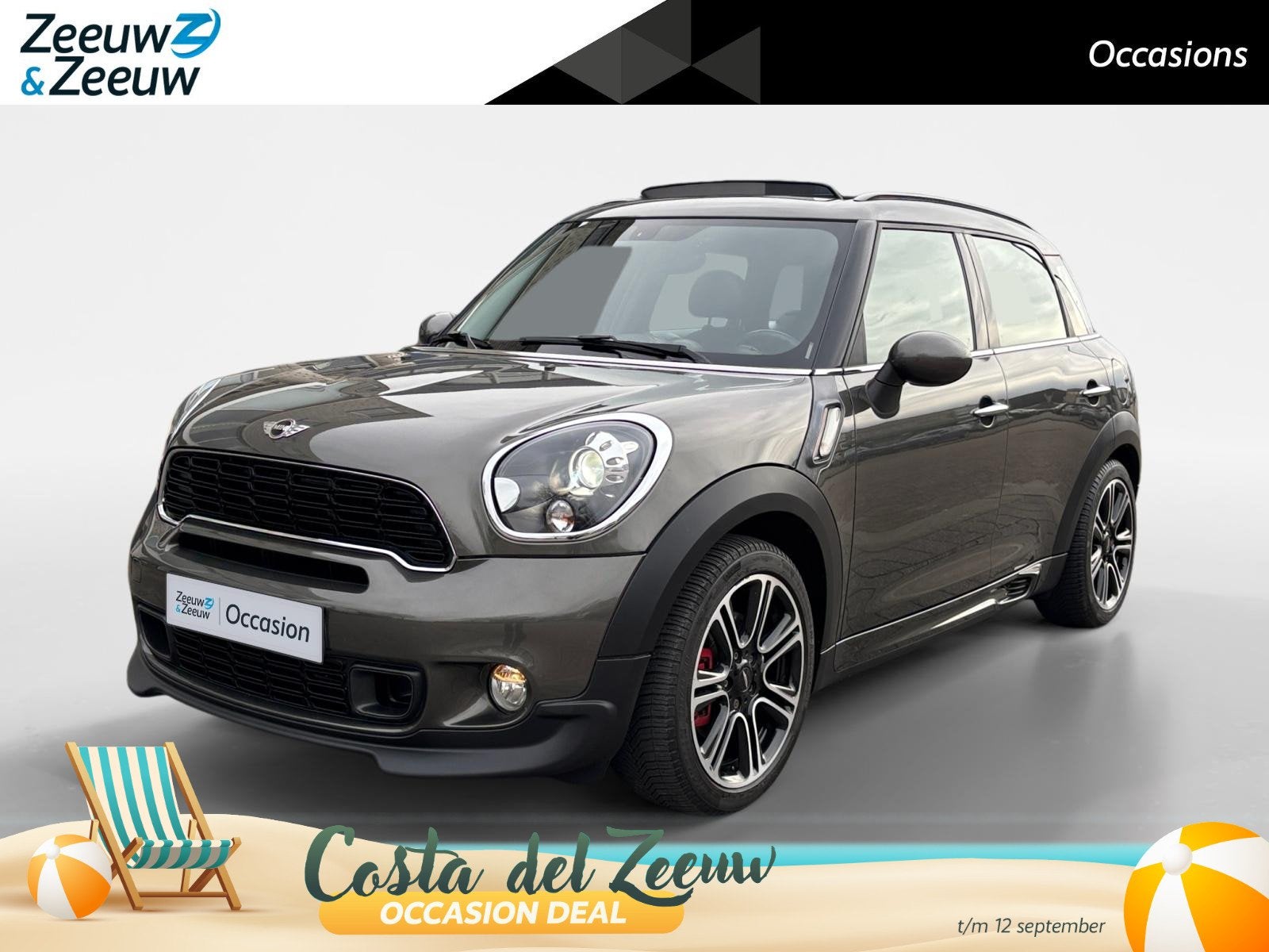 MINI Countryman 1.6 John Cooper Works ALL4 Chili | Pano-dak, 1380 kg, Gebruikt, Zwart, Leder en Stof