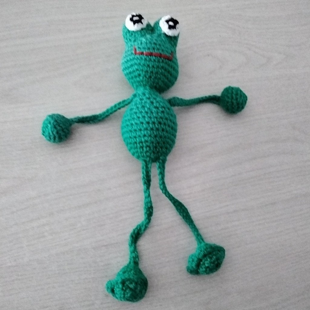 Gehaakte  kikker, Kikker, Groen, Handgemaakt, Ophalen of Verzenden