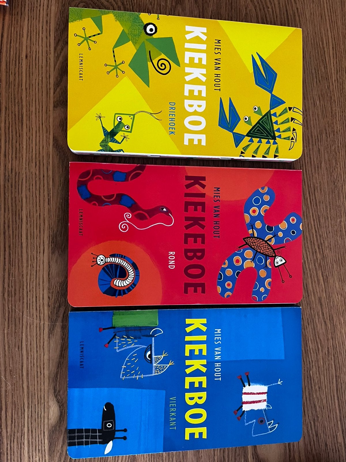 Mies van Hout - Driehoek/rond/vierkant, Boeken, Mies van Hout, Ophalen of Verzenden, Zo goed als nieuw, Uitklap-, Voel- of Ontdekboek