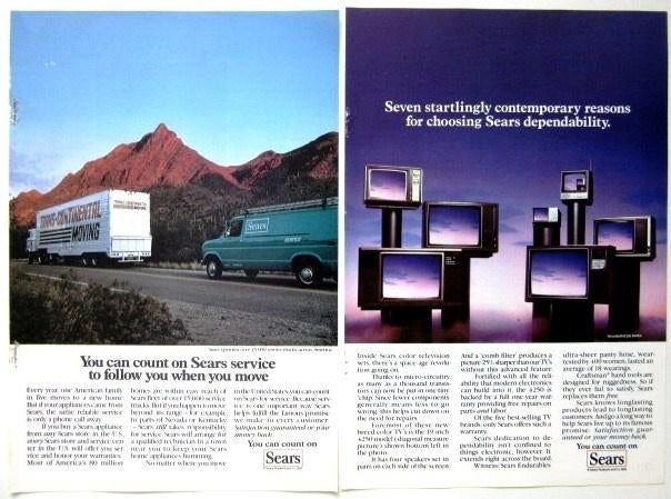 2 vintage advertenties reclames Sears supermarkt 1982, Verzamelen, Merken en Reclamevoorwerpen, Ophalen of Verzenden, Gebruikt