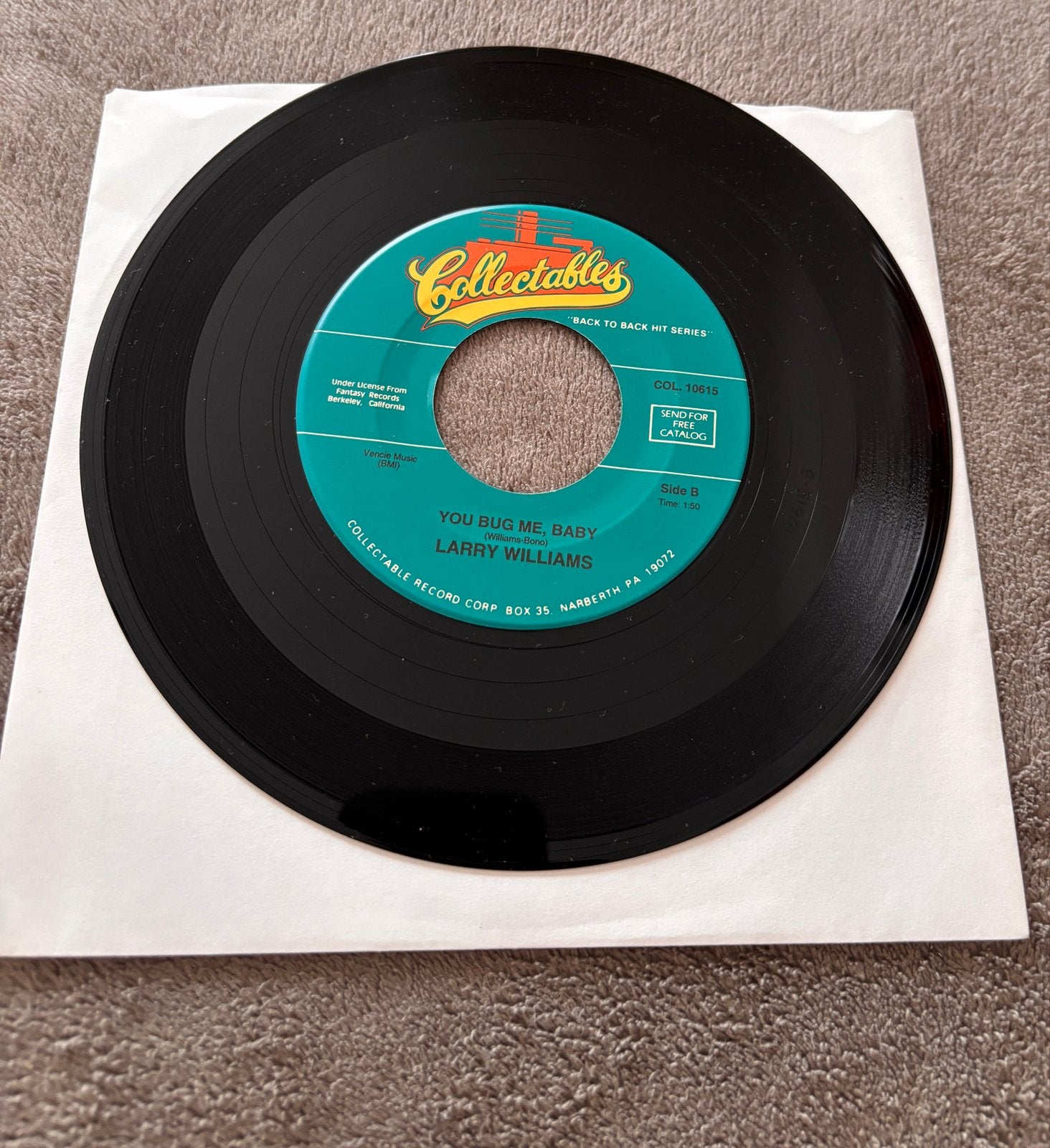 Larry Williams - Bony Moronie / You Bug Me, Baby 7 inch viny, Cd's en Dvd's, Overige genres, 7 inch, Ophalen of Verzenden, Zo goed als nieuw