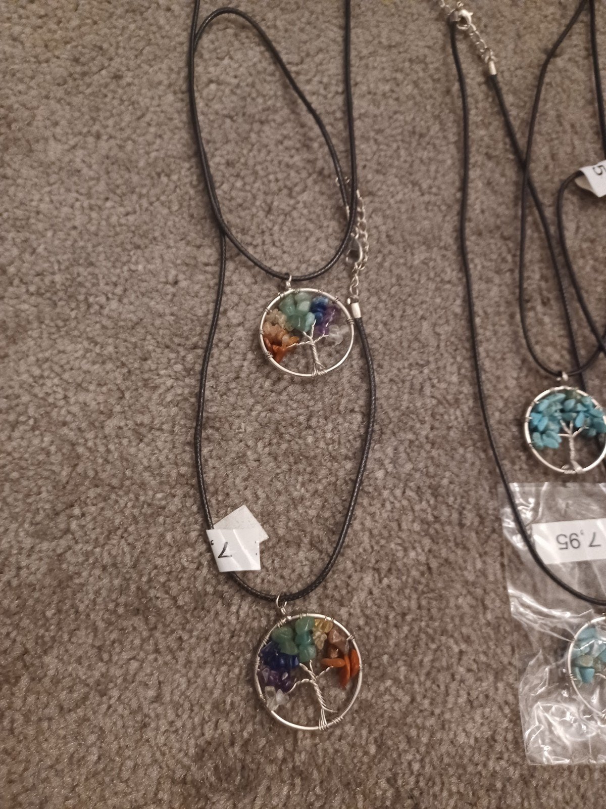 Edelstenen hangers met ketting - Levensboom, Lotus, Hart, Ophalen of Verzenden, Nieuw, Goud, Overige materialen