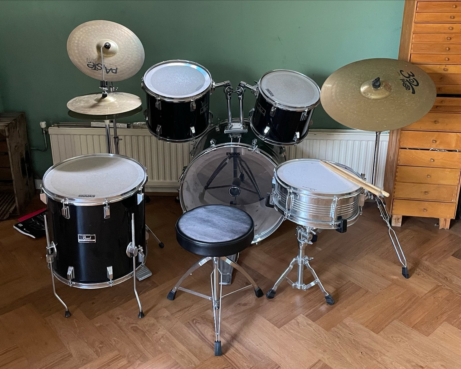 Pearl drumstel - compleet instapmodel voor beginners, Muziek en Instrumenten, Ophalen, Gebruikt, Pearl