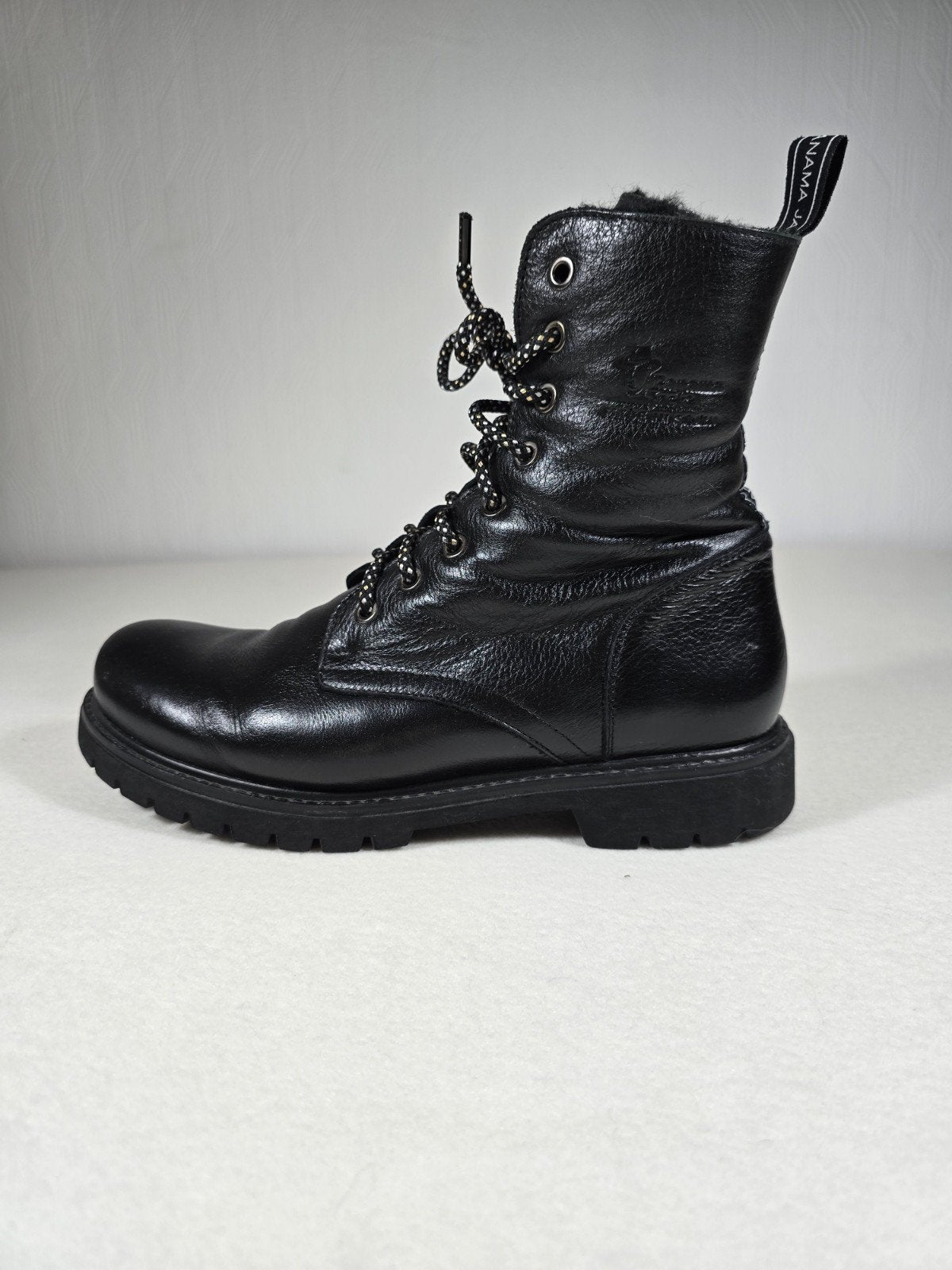 Panama Jack dames veterboots 41 zwart leer gevoerd, Zwart, Lage of Enkellaarzen, Ophalen of Verzenden, Gedragen