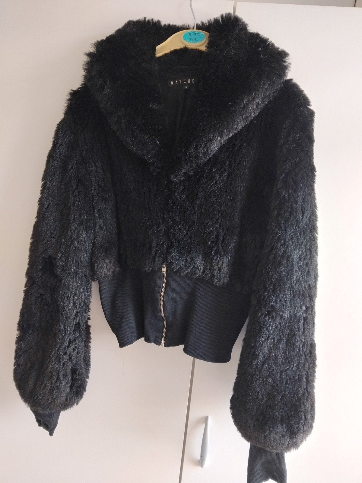 Watcher Faux Fur Bomber Winterjas - Kort Model, Kleding | Dames, Zwart, Ophalen of Verzenden, Zo goed als nieuw, Maat 36 (S)