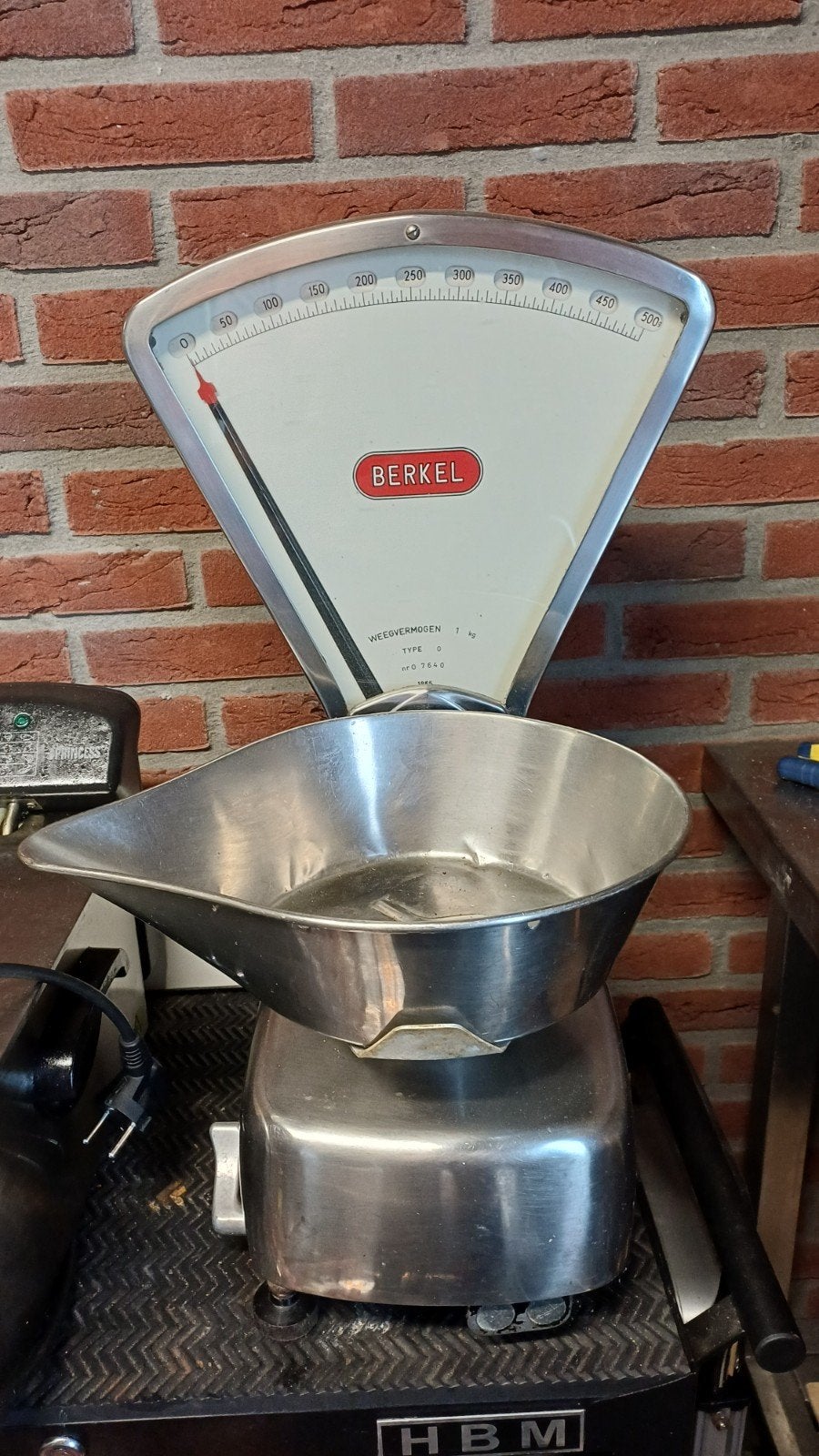 Vintage Berkel Winkelweegschaal - Analoog, 1 kg, Winkelweegschaal, Analoog, Ophalen of Verzenden, Fijner dan 1 gram