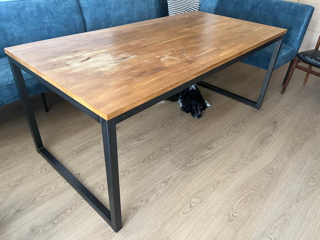 Eettafel 180x90x75 cm - Robuust en Ruim, Huis en Inrichting, Ophalen, Gebruikt, Eikenhout, 50 tot 100 cm