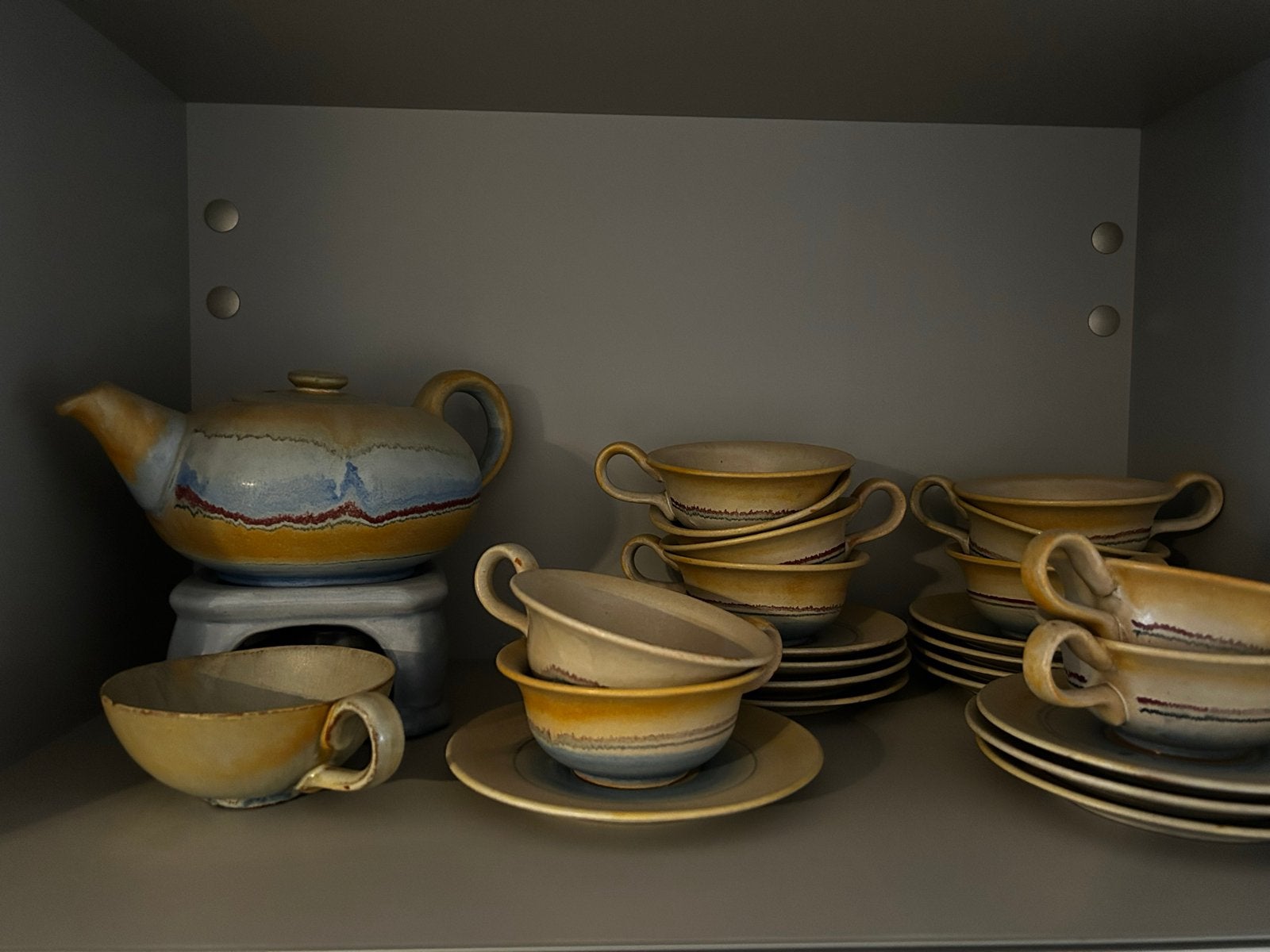 Velten Vordamm Keramiek Art Deco Theeservies Handgeschilderd, Ophalen