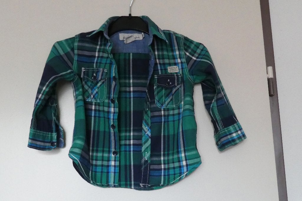 geblokte jongens blouse ,maat: 92, Kinderen en Baby's, Kinderkleding | Maat 92, Gebruikt, H&M, Overhemd of Blouse, Ophalen of Verzenden