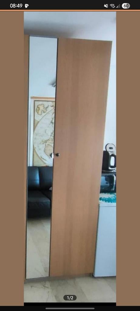IKEA kast met spiegeldeur en planken, Huis en Inrichting, Kasten | Kledingkasten, Ophalen, 200 cm of meer, 50 tot 100 cm, Modern