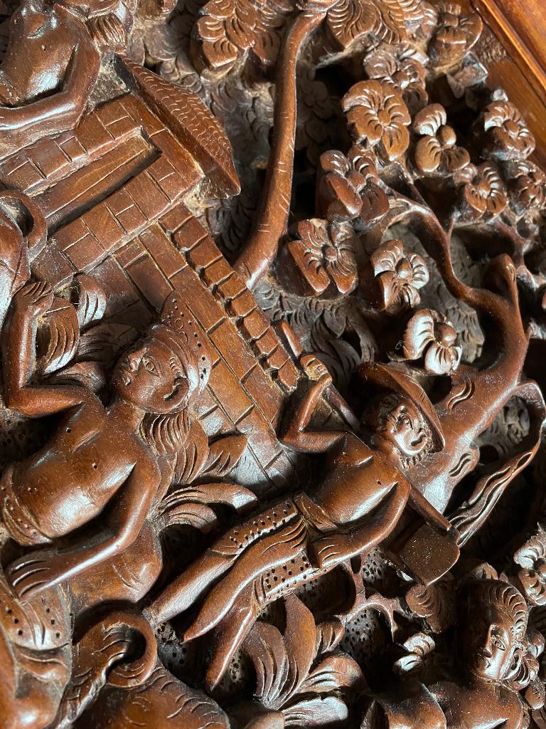 Houtsnijwerk Paneel, Antiek en Kunst, Kunst | Beelden en Houtsnijwerken, Ophalen, Hout, Houtsnijwerk, 50 - 100 cm