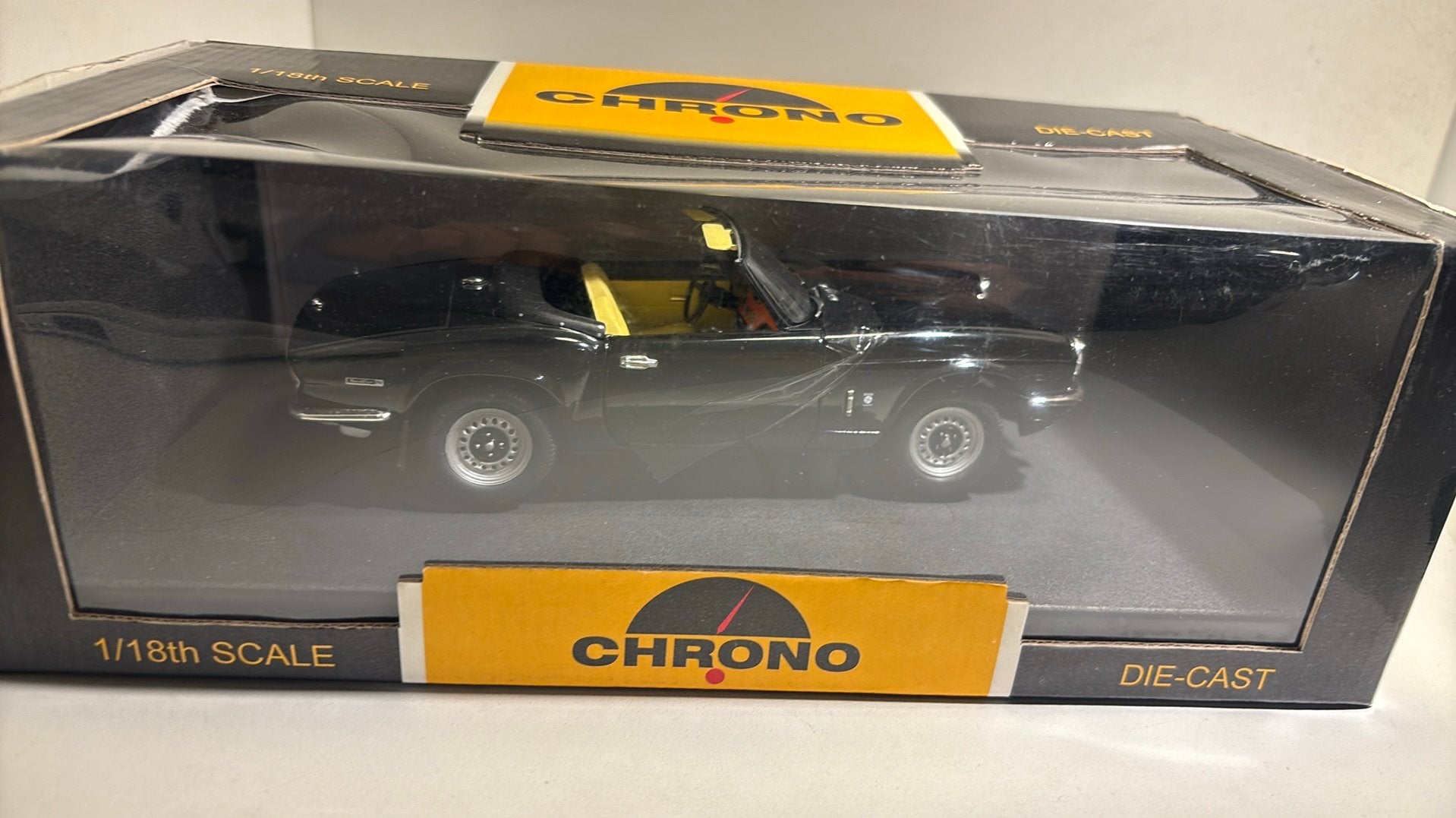 Truimph spitfire open convertible 1970 black chrono 1.18, Hobby en Vrije tijd, Modelauto's | 1:18, Overige merken, Ophalen of Verzenden