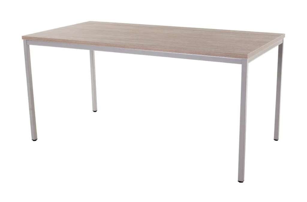 Licht houten bureau met stalen poten – 140 x 80 x 76 cm, Ophalen, Zo goed als nieuw, Industrieel, 140 cm