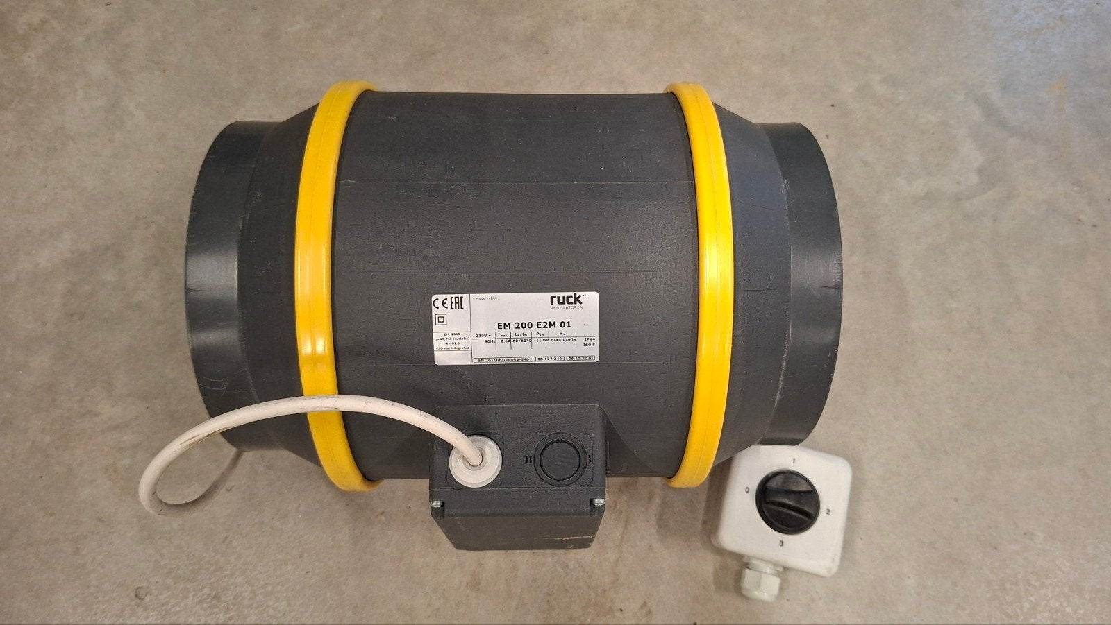 Ruck EM 200 E2M 01 buisventilator met regelaar, Ophalen of Verzenden, Gebruikt, Ventilator