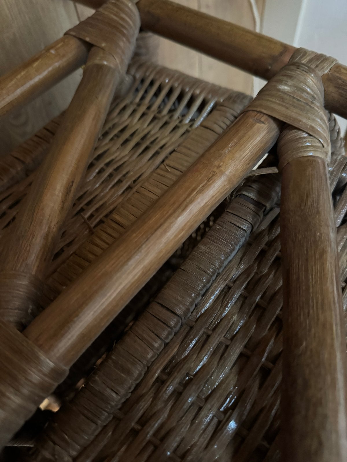 Rotan kastje met 3 laden - Donker bamboe, Ophalen, Gebruikt