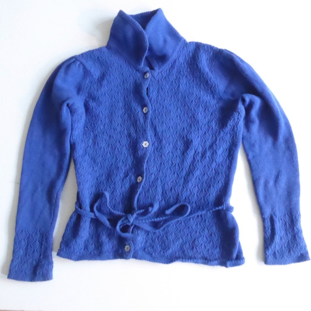 Blauwe trui van wol van King Louie, maat M., Ophalen of Verzenden, Gedragen, Maat 38/40 (M), Blauw