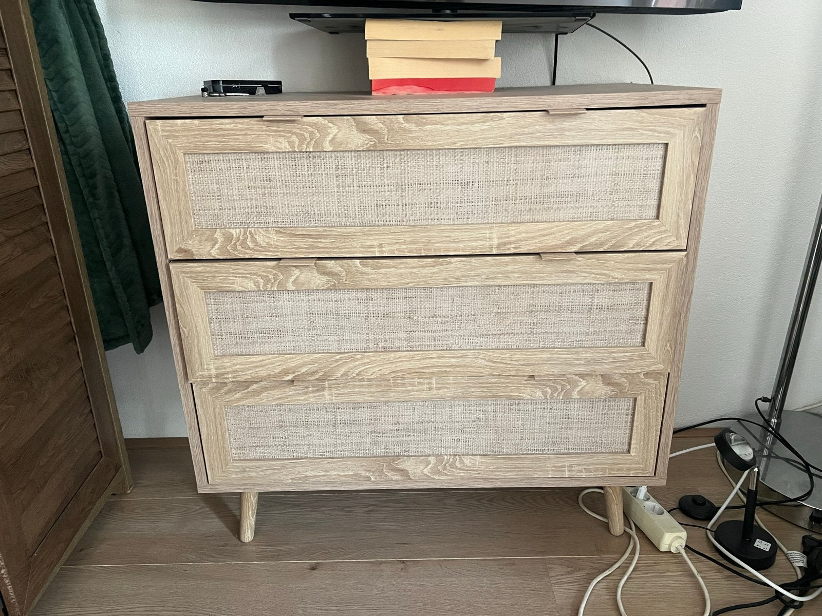 Commode met rotan look, Ophalen, Gebruikt, 50 tot 100 cm, Met lade(s)