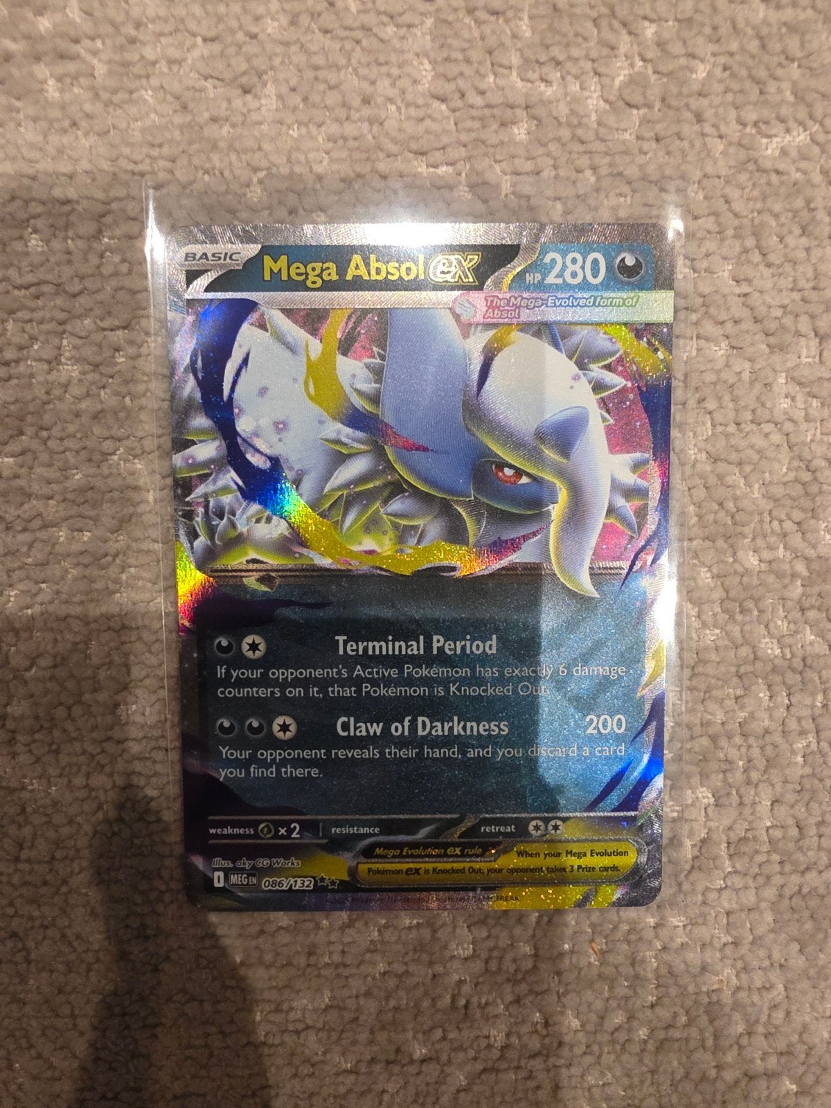Mega Absol EX  086/132, Ophalen of Verzenden, Zo goed als nieuw, Losse kaart, Foil