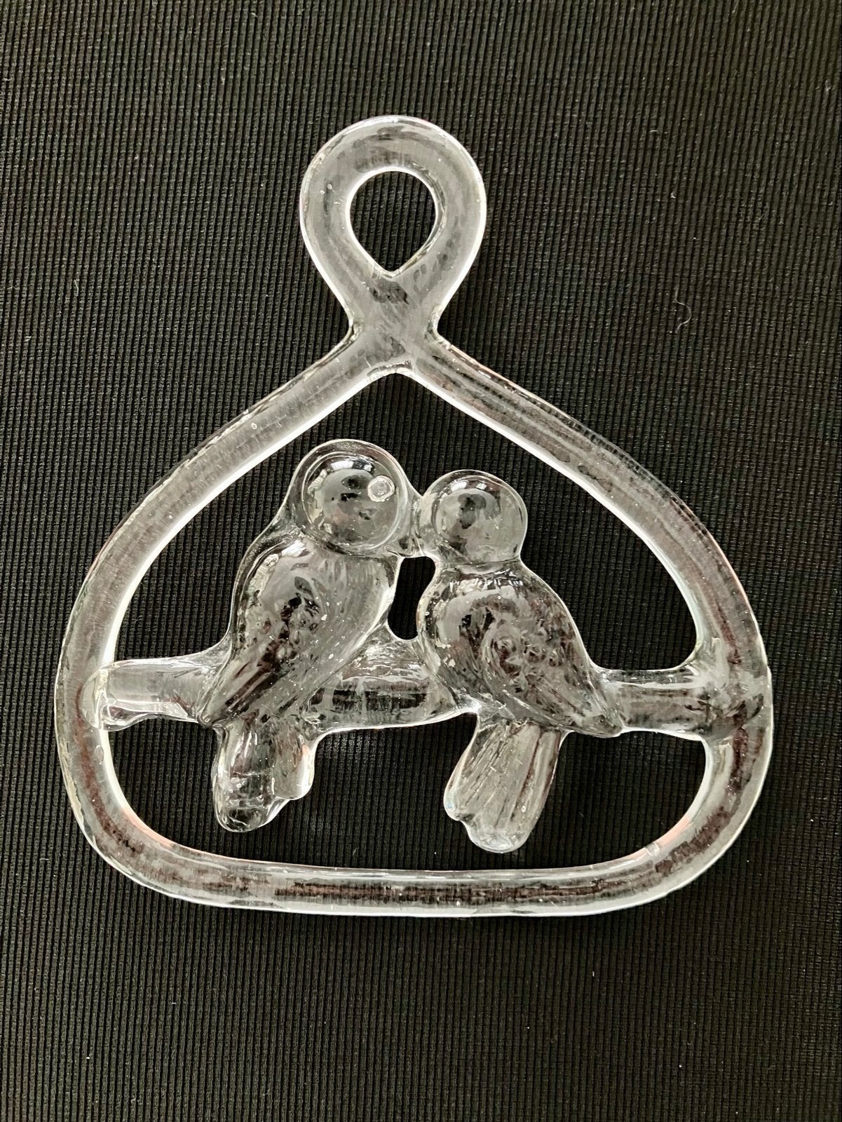 Glazen Raamhanger Liefdesvogels 16x17cm, Ophalen of Verzenden, Zo goed als nieuw, Glas, Scandinavisch