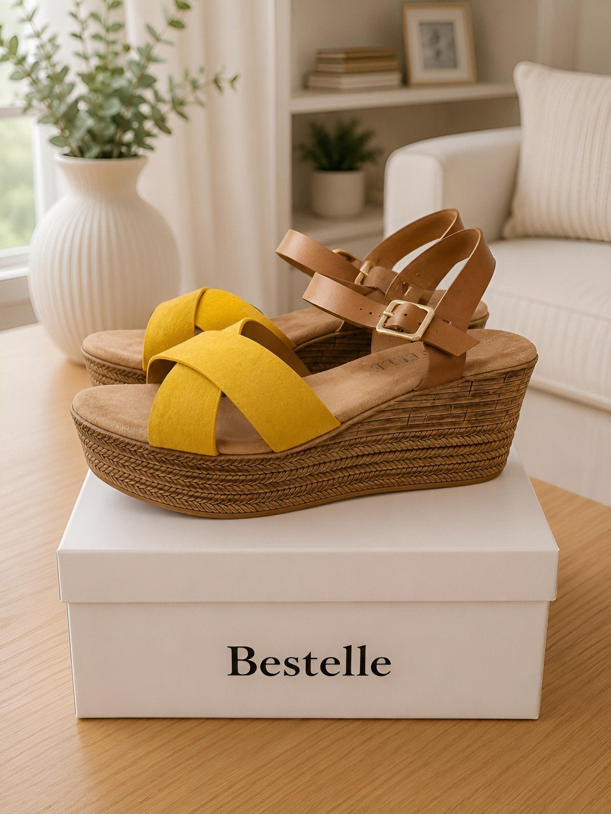 Bestelle Gele Plateau Sandalen – Dames – Maat 39, Nieuw, Geel, Bestelle, Sandalen of Muiltjes