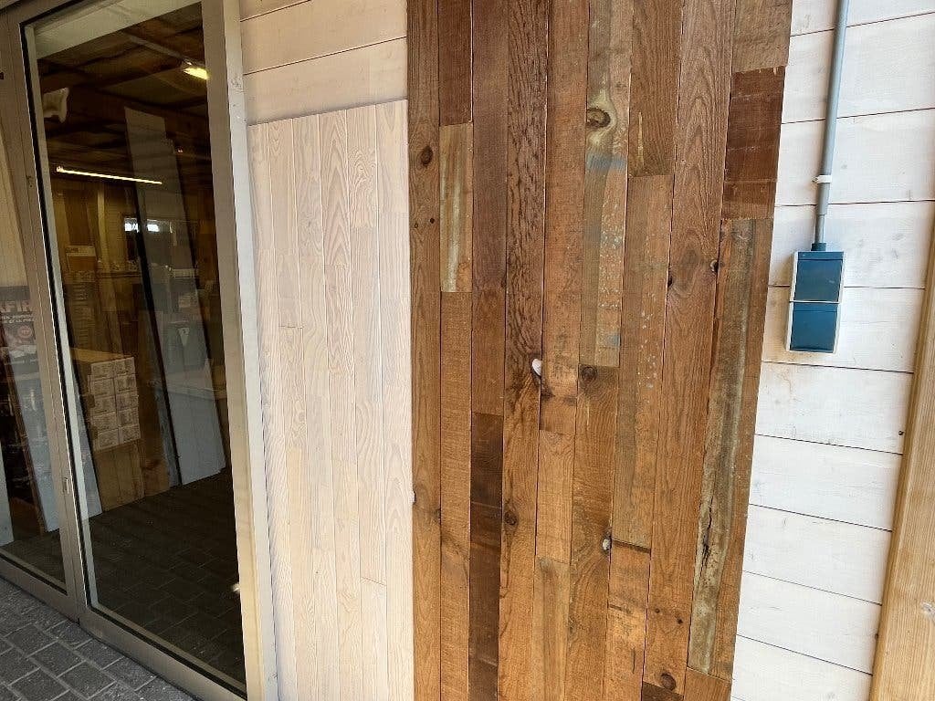 Grenen wandafwerking ( Barnwood ) zeer geleefd 10x80 , 2m, Ophalen of Verzenden, Overige typen, 75 m² of meer