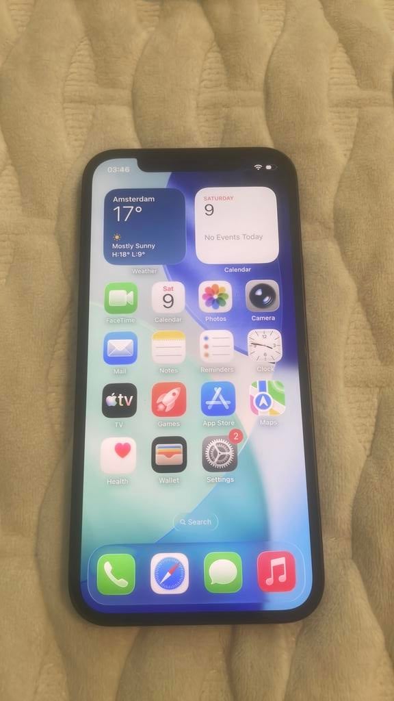 Zwarte iphone 12., Telecommunicatie, Mobiele telefoons | Apple iPhone, Ophalen, 128 GB, Zwart, Zo goed als nieuw