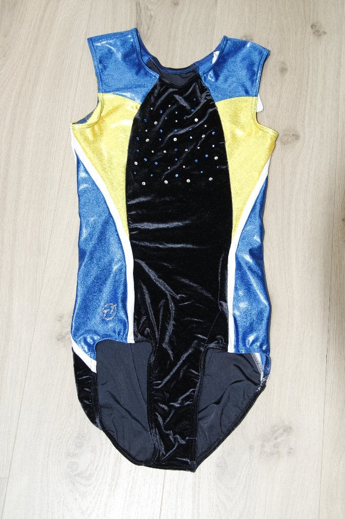 Turnpakje TT-Gymnastics diverse maten blauw zwart geel, Geel, Ophalen of Verzenden, Turnpak(je), Nieuw