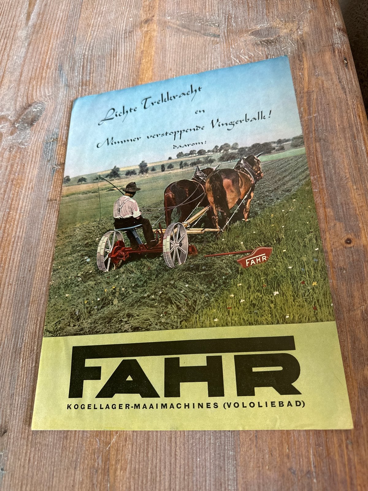 Zeldzame Fahr Folder - Uniek Nederlands Reclame-item, Boeken, Catalogussen en Folders, Ophalen of Verzenden, Gelezen, Folder