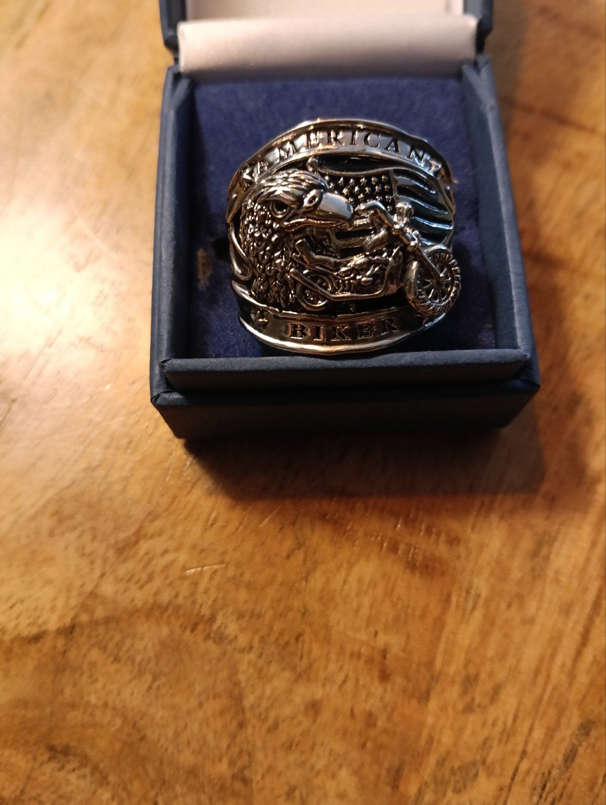 American Biker Men's Ring - 'Born to ride free', Sieraden, Tassen en Uiterlijk, Ringen, Ophalen of Verzenden