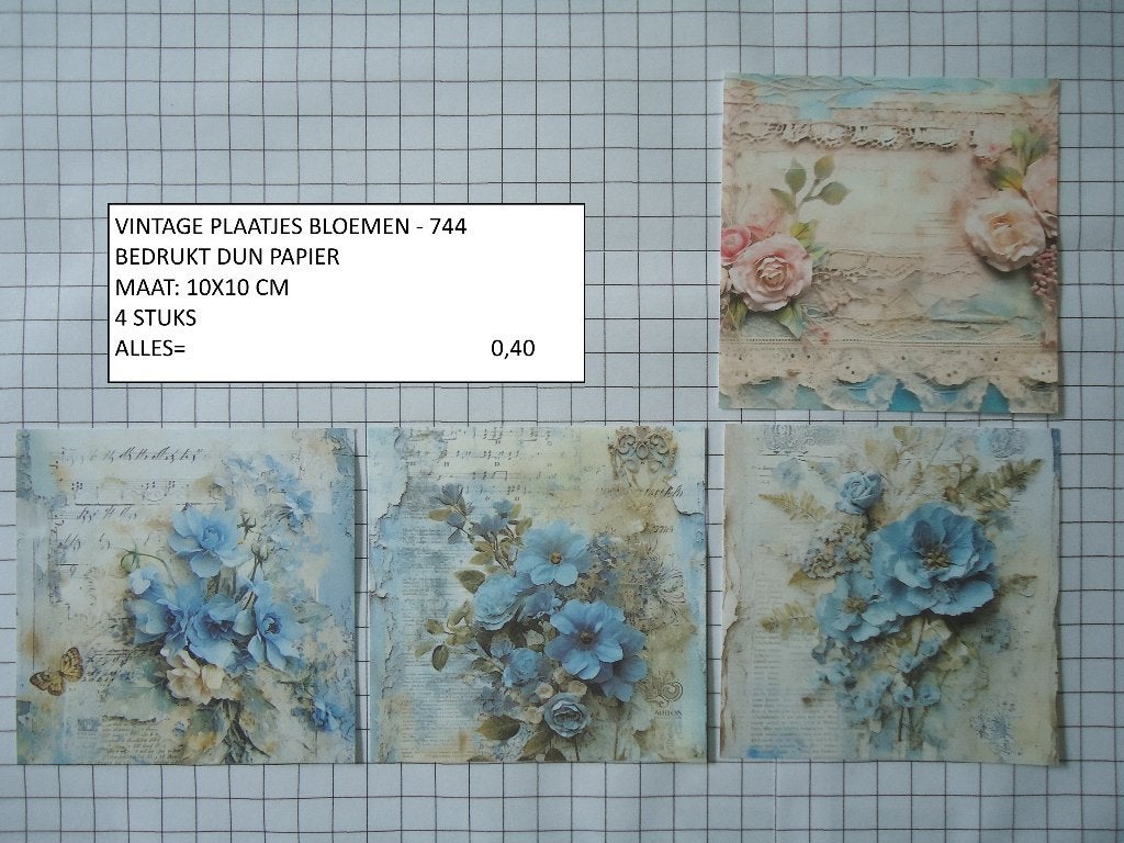 ⚠️nu 0,30: vintage plaatjes bloemen 744 ( alleen verzenden, Ophalen, Nieuw, Overige thema's, Knipvel
