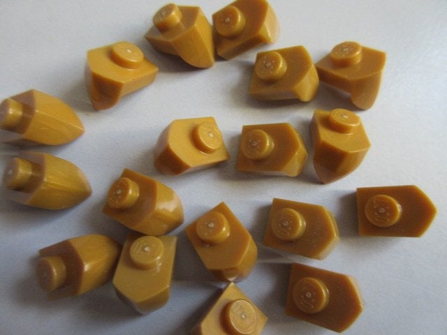 nr. 8105, 20 goudkleurige plaatjes 1x1 met tand, Ophalen of Verzenden, Zo goed als nieuw, Complete set, Lego