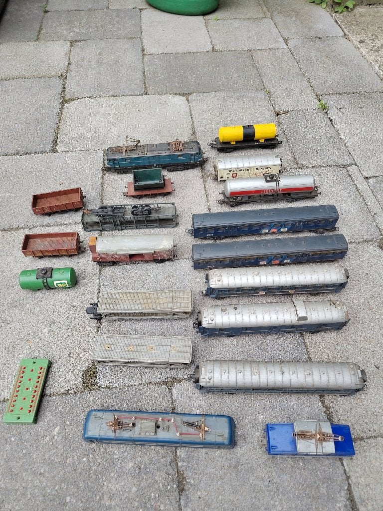 Elektische trein, oud speelgoed, Ophalen, Gelijkstroom, Fleischmann, Gebruikt
