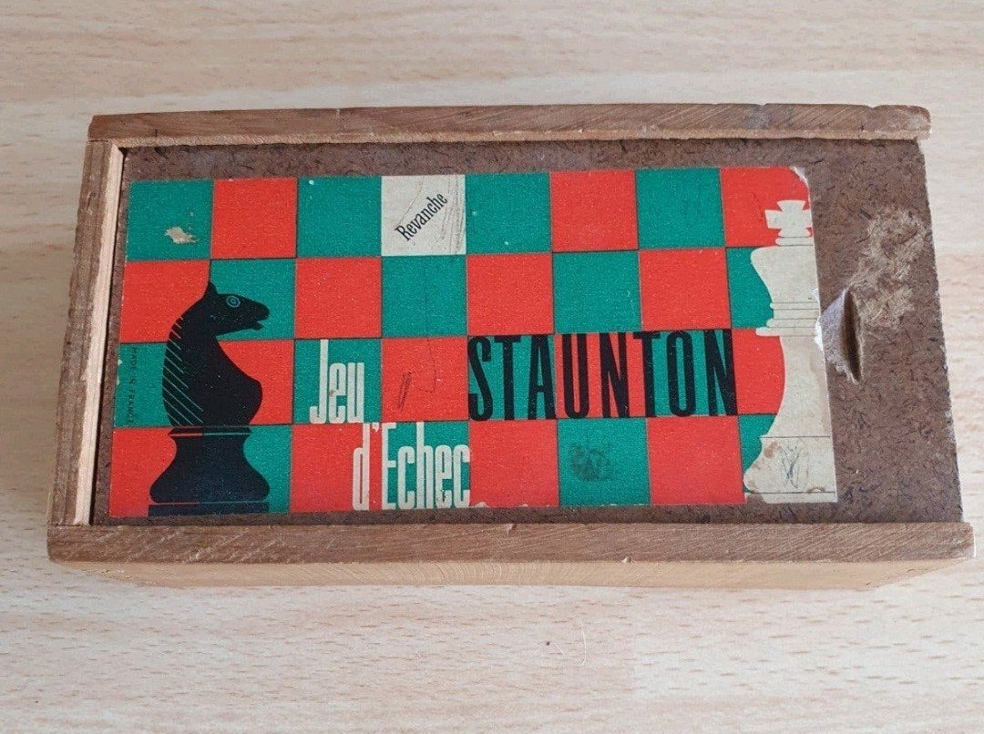 Vintage Staunton schaakstukken, Een of twee spelers, Ophalen of Verzenden, Gebruikt, Staunton