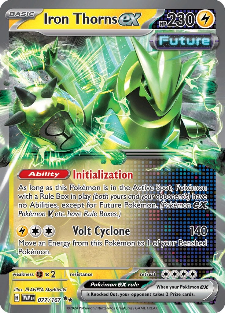 7286. Nieuwe Pokemon Kaart IRON THORNS EX HP 230 (077/167), Ophalen of Verzenden, Nieuw, Losse kaart, Foil