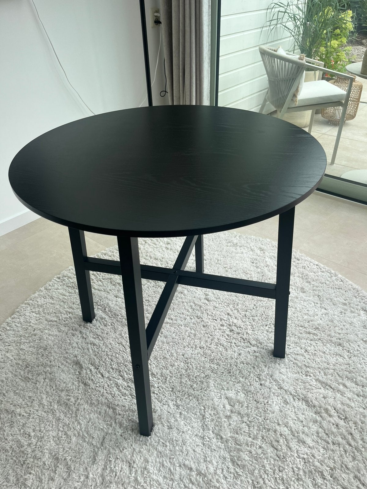Kleine eettafel, Huis en Inrichting, Tafels | Eettafels, Ophalen, Zo goed als nieuw, Rond, 50 tot 100 cm