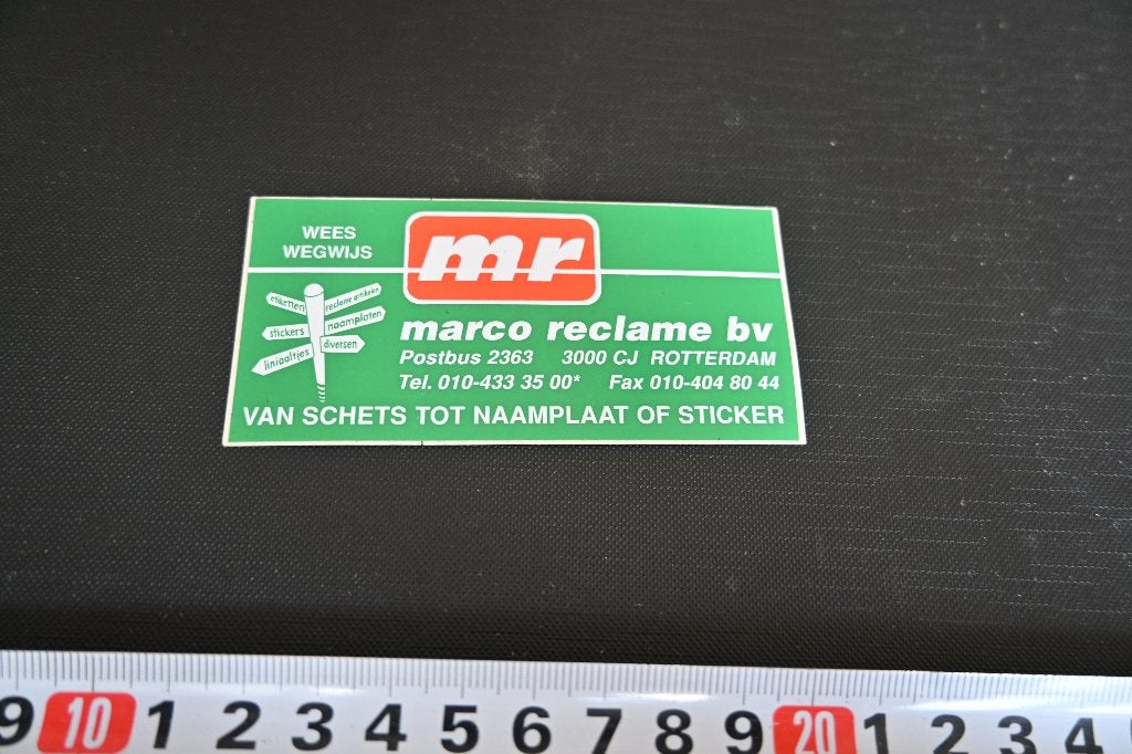 sticker Rotterdam MARCO RECLAME BV, Ophalen, Zo goed als nieuw