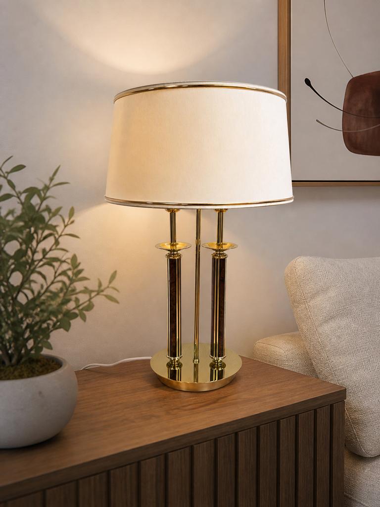Vintage Massive Hollywood Regency Tafellamp, Huis en Inrichting, Lampen | Tafellampen, Ophalen of Verzenden, Gebruikt, Metaal