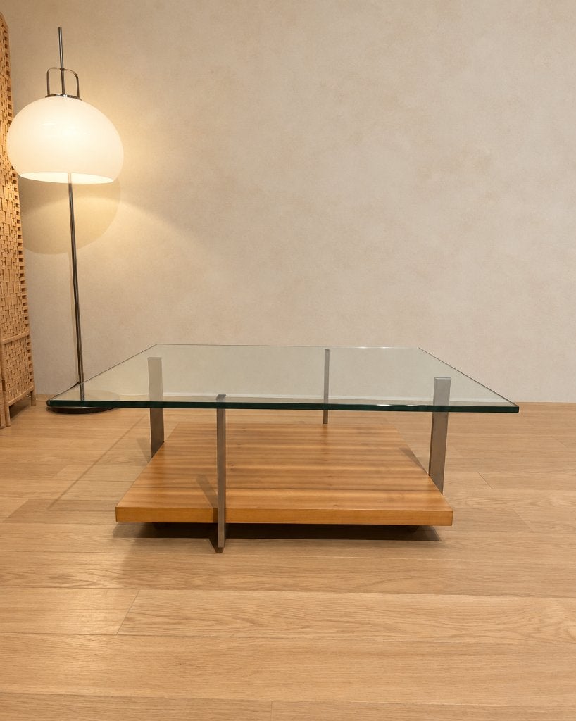 ZGAN Rolf Benz Salontafel + GARANTIE | NP €2.000, 50 tot 100 cm, Vierkant, Design Tafel Salontafel Rolf Benz, Overige houtsoorten