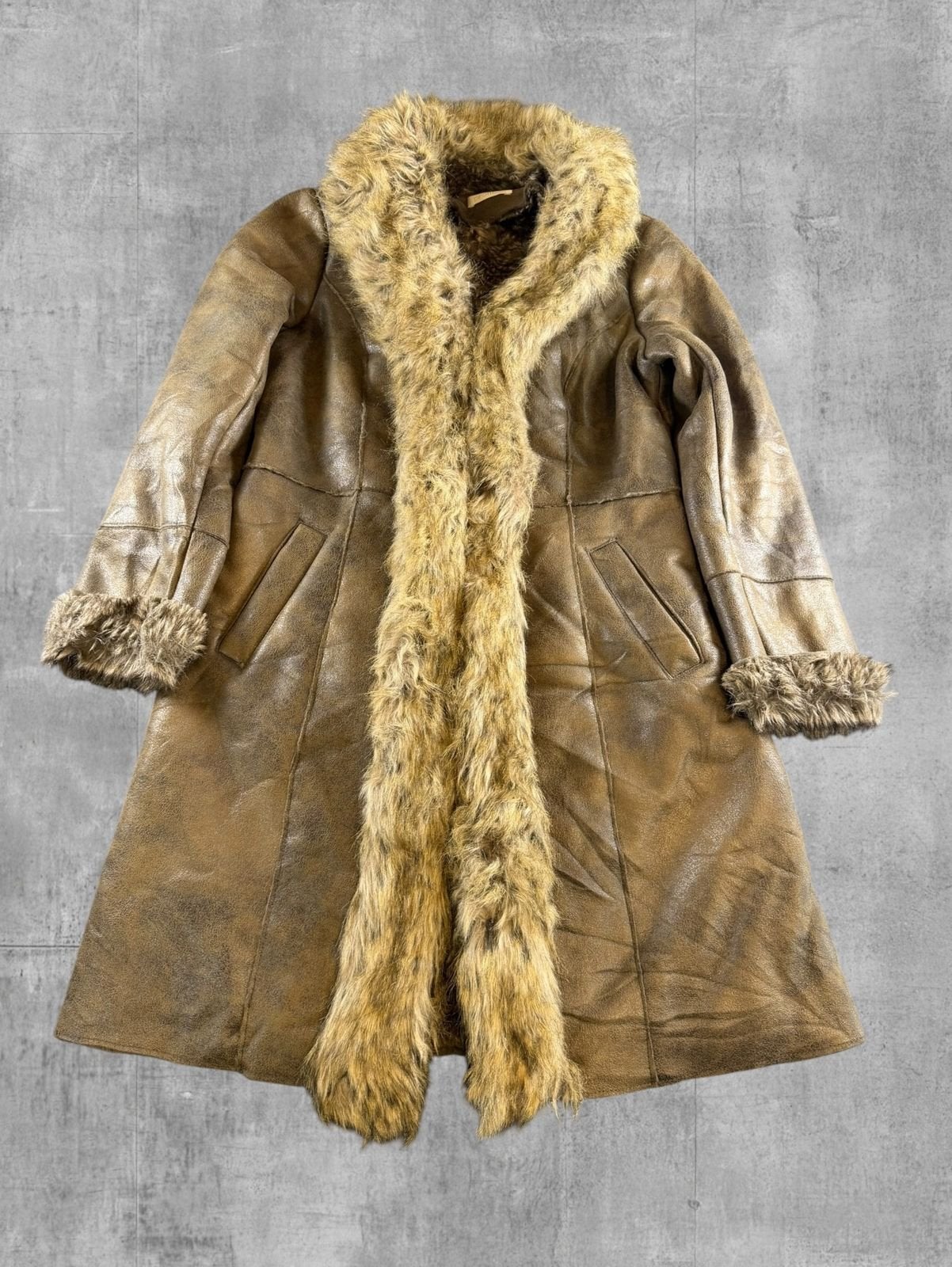 Vintage Dressing Afghaanse jas bruin dames maat L, Bayline Vintage Trading, Bruin, Verzenden, Maat 42/44 (L)