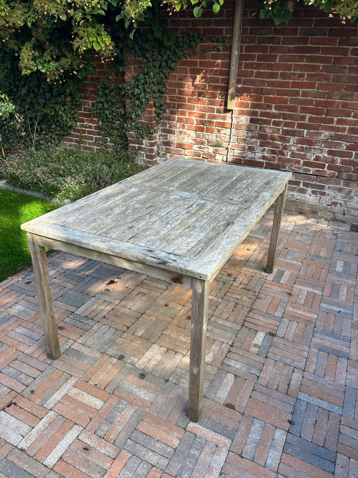 Robuuste Teakhouten Tuintafel - Bois Le Duc, Tuin en Terras, Ophalen of Verzenden, Gebruikt, Rechthoekig, Teakhout