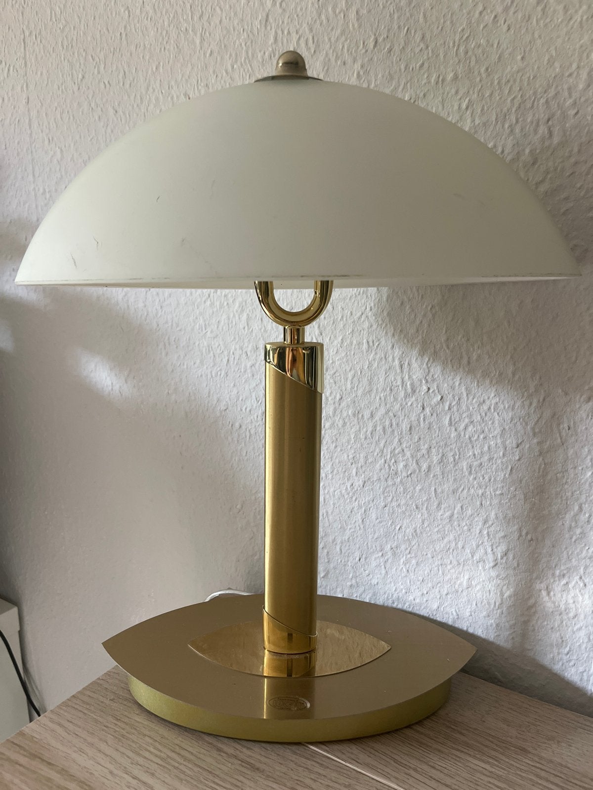 Wofi Germany Tafellamp - Goudkleurig met Melkglas Kap, Ophalen, Gebruikt, Glas