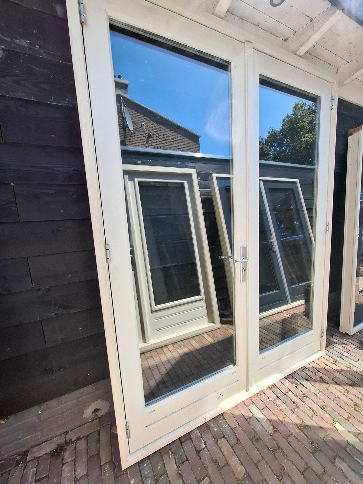 Openslaande tuindeuren dubbel glas deuren terrasdeuren pui, Ophalen, Zo goed als nieuw