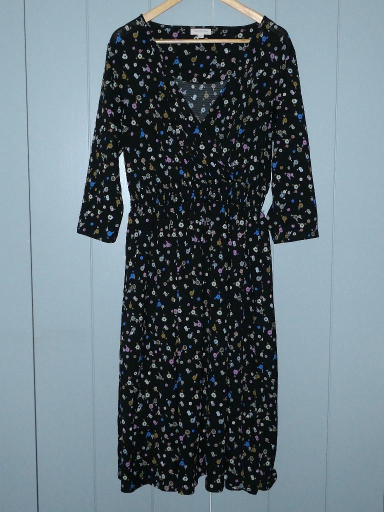 Jurk zwart bloemetjes | M (46-48) | Only Carmakoma, Kleding | Dames, Grote Maten, Ophalen of Verzenden, Zo goed als nieuw, Only Carmakoma