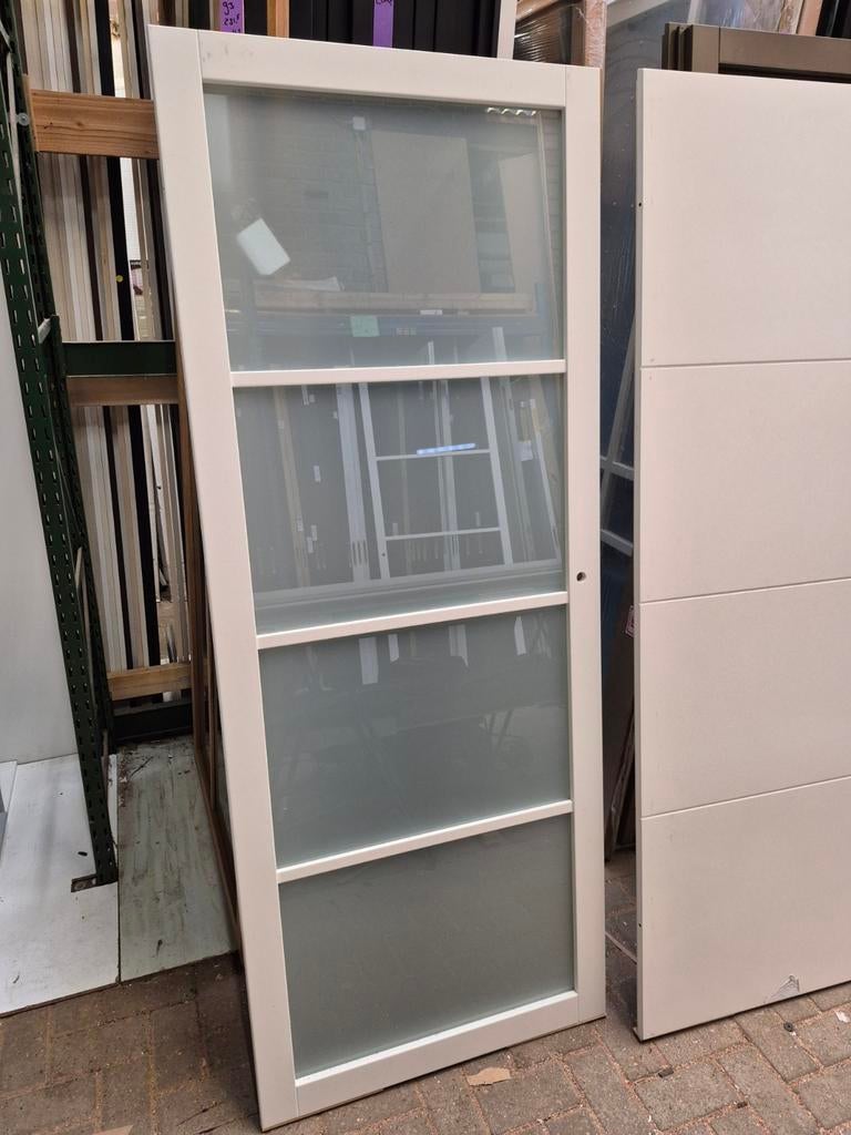 78x201,5cm opdek links & rechts wit met mat glas SL61, Ophalen, Minder dan 80 cm, ., Binnendeur